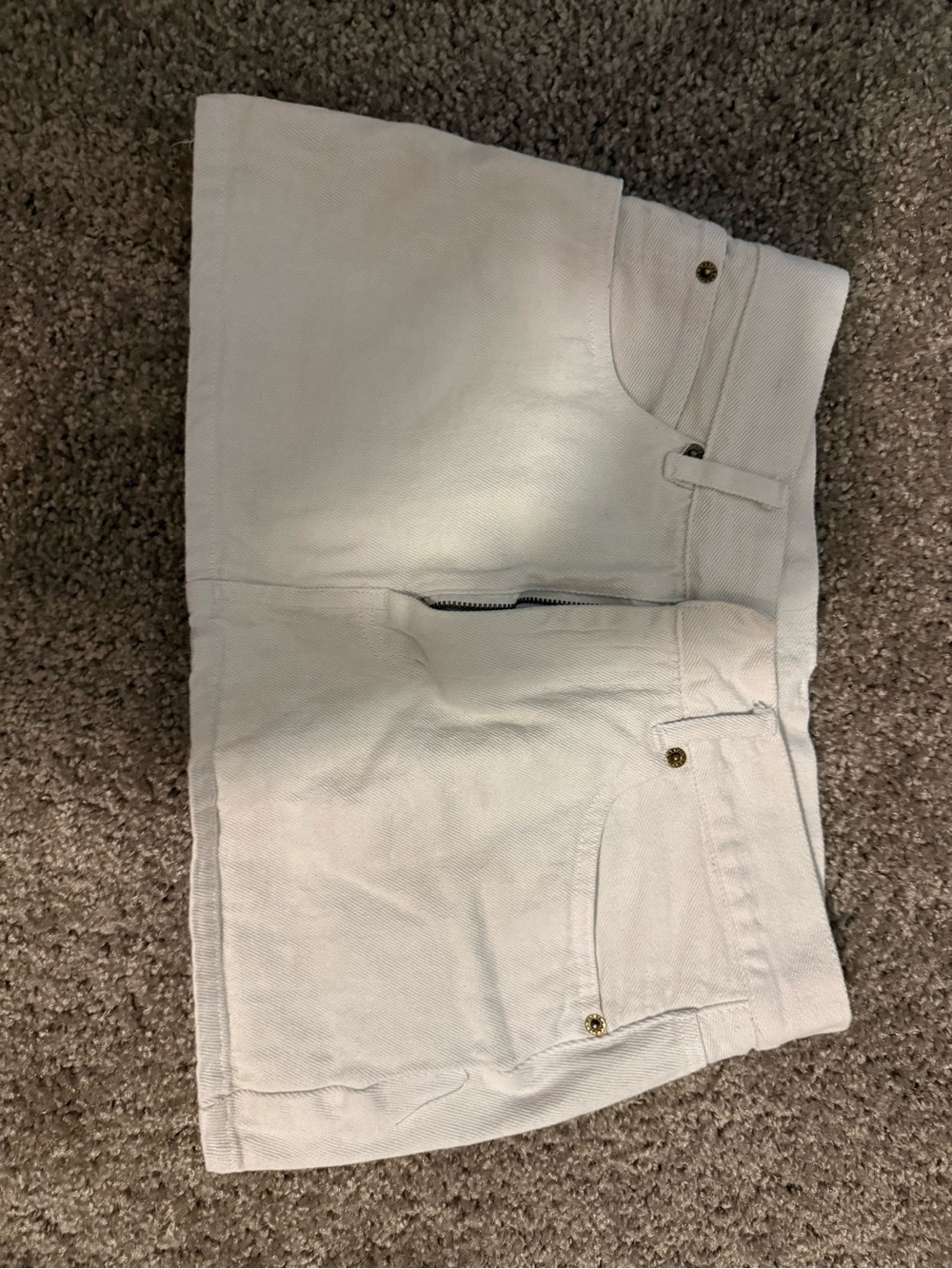 Olivaceous White Denim Jean Shorts